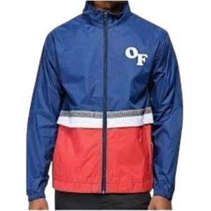Odd Future OF Blue Red Colorblock Windbreaker Jacket Reflective Nylon
